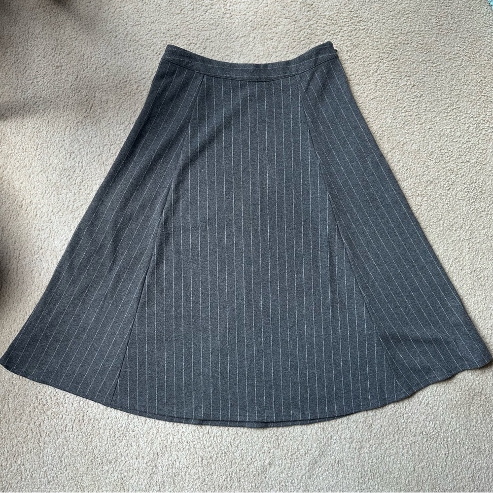 GAP Midi Circle Skirt in Grey Stripe Size 8